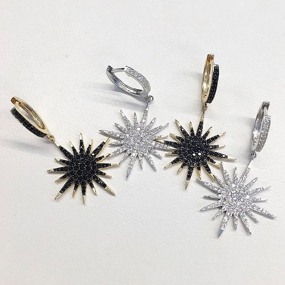 Hopes & Gems Jewelry - Star Starburst Dangle Earrings